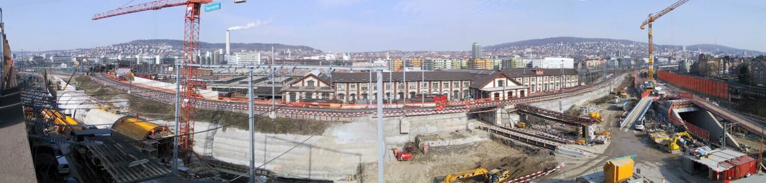 Neue Vorbahnhofsbrücke: Februar 2001